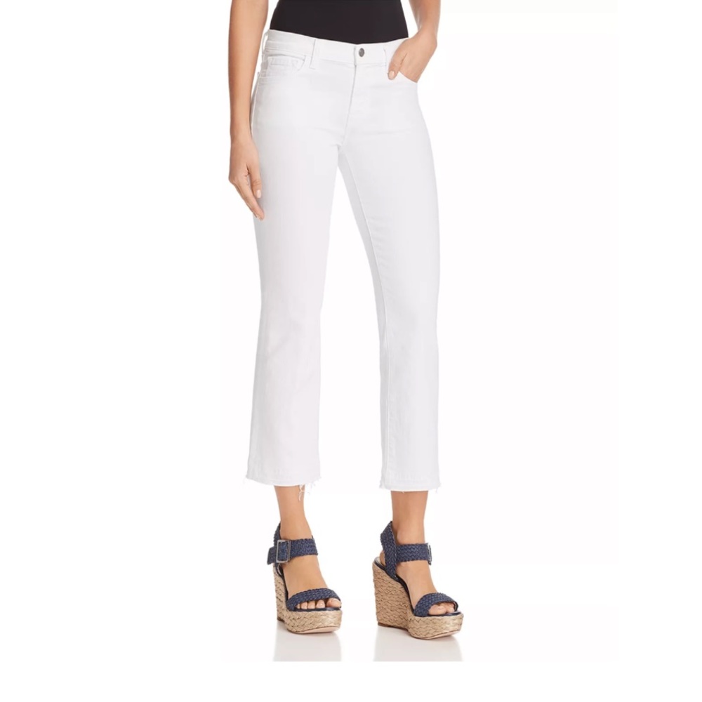 NWT J Brand Mid Rise Crop Bootcut Jeans In Blanc